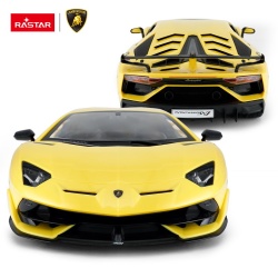 MASINA CU TELECOMANDA LAMORGHINI AVENTADOR SVJ GALBEN SCARA 1 LA 14 - Img 3
