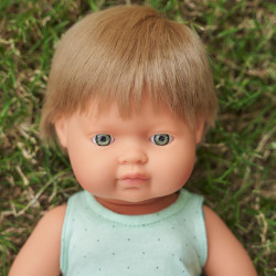 Papusa educativa 38 cm Baiat caucazian blond inchis - Img 3