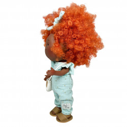 Papusa Nines D'Onil, Mia, cu parul portocaliu cret, Afro, cu articulatii, cu miros de vanilie, 30 cm - Img 5