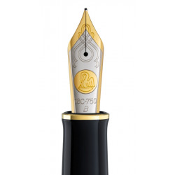 Penita b din aur de 18k/750 ornament din rodiu pentru stilou m1000 bicolora