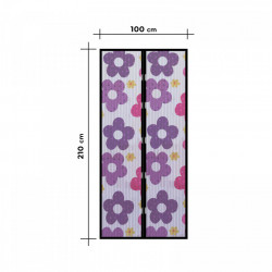 Perdea anti-tantari pt. usi cu inchidere magnetica, 100 x 210 cm „Flori colorate” - Img 3