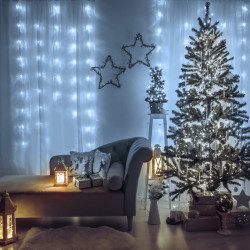 Perdea luminoasă - 200 LEDuri - alb rece - IP44 - 4,2 m - 8 programe - Img 1