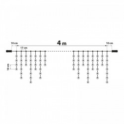 Perdea luminoasă - 200 LEDuri - alb rece - IP44 - 4,2 m - 8 programe - Img 5