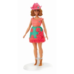 PLAY DOH BARBIE SET PLASTELINA CREATII VESTIMENTARE CU FLORI SI FRANJURI COWBOY - Img 8