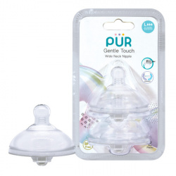 PUR 9823 – SET TETINE SILICON GENTLE TOUCH PENTRU BIBERON CU GURA LARGA - MARIME L, +6 LUNI, 2 BUC - Img 2