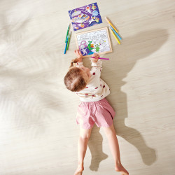 Puzzle din lemn 2 in 1 - Prietenii din Spatiu (50 piese), cu fata dubla si activitate colorare - Img 3