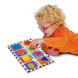 Puzzle lemn in relief Forme geometrice Melissa and Doug - Img 2