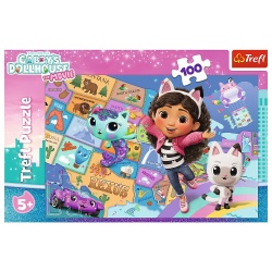 PUZZLE TREFL 100 GABBYS DOLLHOUSE PRIETENIA IN CASA PISICILOR LUI GABBY - Img 3