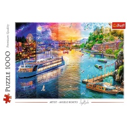 PUZZLE TREFL 1000 CROAZIERA PE RAU - Img 3
