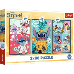 PUZZLE TREFL 3X800 STITCH LUMEA LUI STITCH - Img 1