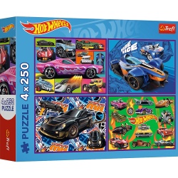PUZZLE TREFL 4X250 HOT WHEELS MASINI DE CURSE - Img 1