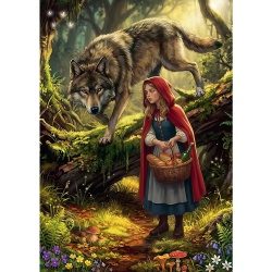 PUZZLE TREFL 500 PREMIUM PLUS POVESTI FERMECATE SCUFITA ROSIE SI LUPUL - Img 2