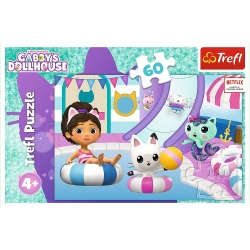 PUZZLE TREFL 60 GABBYS DOLLHOUSE GABBY LA PISCINA - Img 3