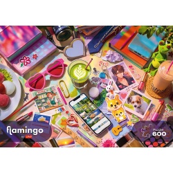 PUZZLE TREFL 600 FLAMINGO MICA MEA LUME - Img 3