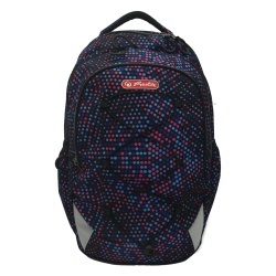 RUCSAC HERLITZ STRINGS PRO: ERGONOMIC, SPATIOS, POLIESTER RECICLAT REZISTENT LA APA, BRETELE AJUSTABILE, BANDA/FERMOARE REFLECTORIZANTE, MOTIV DOTS