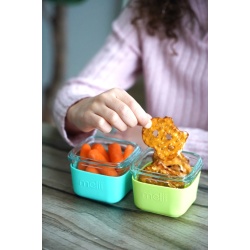 SET 3 RECIPIENTE STICLA 3 160ML CU HUSA ANTIDERAPANTA SILICON MELII BLUE MINT LIME - Img 3
