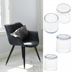 Set 4 buc. protectii anti-zgarieturi picioare scaun, diametru 19mm, culoare transparent - Img 2