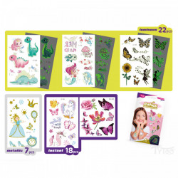 Set autocolante cu tatuaj Cuties - 47 buc/pachet - Img 3