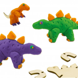 Set creativ - Schelete de dinozauri din lemn si plastilina - Img 3