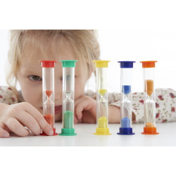 Set de 5 miniclepsidre cu nisip colorat si cronometrare diferita - Img 2