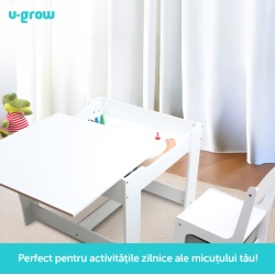 Set masuta si 2 scaune , alb MDF, U-Grow - Img 8