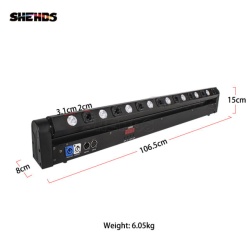 SHEHDS LED Beam Bar 8 x 12W RGBW bara motorizata - Img 3