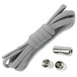 Sireturi elastice SMART pentru incaltaminte cu clema metalica, culoare gri - Img 4