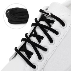 Sireturi elastice SMART pentru incaltaminte cu clema metalica, culoare neagra - Img 2