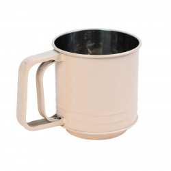 Sită de făină - mâner cu arc - culoare piersică - 15,5 x 10 x 13,2 cm - Img 4