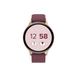 Smartwatch, Realtek 8762CK, 1.28"TFT 240x240px; RAM : 160KB, Lithium-ion polymer battery, 3.7V 190mAh Include, Golden Zinc alloy middle frame + plastic bottom case+ red Silicone strap + Golden strap buckle, 44.9x 10.9mm, strap: 20x220mm, 50.64g