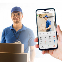 Sonerie video Smart Wi-Fi - alimentată cu baterie, 12V - MicroSD, FHD, PIR - negru - Img 2
