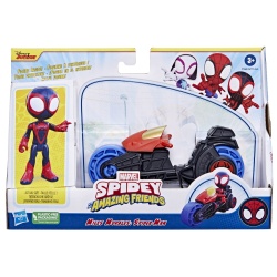 SPIDEY PRIETENII EXTRAORDINARI SET MOTOCICLETA SI FIGURINA MILES MORALES SPIDER MAN 10CM - Img 1