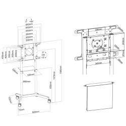 Stand podea mobil/fix NM 37"-70" 70kg ng - Img 3