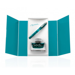 STILOU CLASSIC M205 EDITIE SPECIALA APATITE PENITA M + CALIMARA CERNEALA EDELSTEIN APATITE IN CUTIE CADOU - Img 3