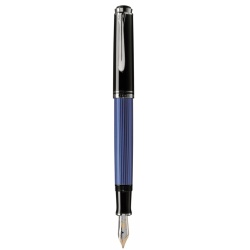STILOU SOUVERAN M405 M PENITA AUR 14K PLACAT PALADIU NEGRU/ALBASTRU