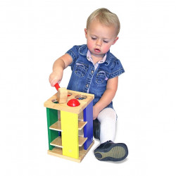 Turnul din lemn cu ciocan si bile Melissa and Doug - Img 3