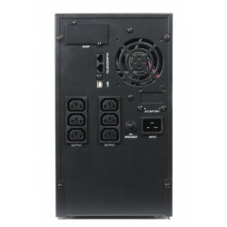 UPS GEMBIRD, Line Int. cu sinusoida pura cu management, mini tower, 3000VA/2400W, AVR, IEC x 6, 4 x baterie 12V/9Ah, display LCD, back-up 21 - 30 min., "EG-UPS-PS3000-01", (include TV 8 lei) - Img 2