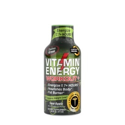 Vitamin Energy Workout+ Liquid Supplement, Bautura Cu Vitamine Pentru Performanta Si Energie, Cu Aroma De Mar Verde, 57 Ml