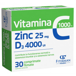 VITAMINA C + ZINC + D3 4000 UI 30CPR