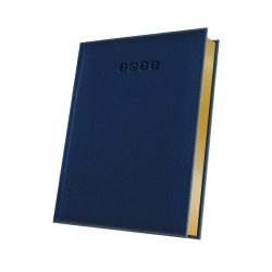 AGENDA DATATA A5 352PAG PREMIUM DELUXE ALGHERO COPERTA PIELE SINTETICA GRI/ALBASTRU FOLIO AURIU 2027