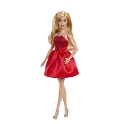 BARBIE PAPUSA BARBIE COLECTIE ANIVERSARA 80 DE ANI BLONDA CU ROCHIE ROSIE RUBIN - Img 6