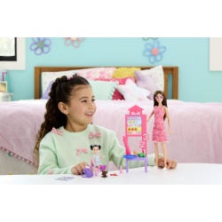 BARBIE SET DE JOACA PAPUSA BARBIE BRUNETA CU ROCHIE ROZ FACE CARIERA PROFESOARA - Img 5