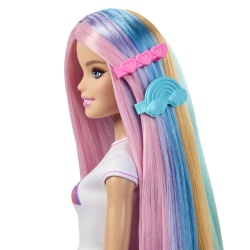 BARBIE SET PAPUSA BARBIE CU PAR STRALUCITOR CURCUBEU SI ACCESORII - Img 2