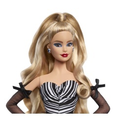 BARBIE SIGNATURE ANIVERSARE 65 ANI PAPUSA BARBIE CU ROCHIE DE BAL ALB NEGRU - Img 7