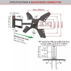 Barkan TV Wall Mount 40"-70" Black - Img 2