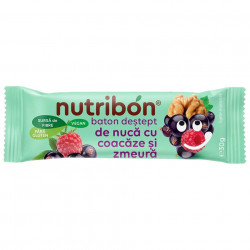 Baton vegan de nuca cu coacaze si zmeura fara gluten "nutribon" 30gr transilvania nuts