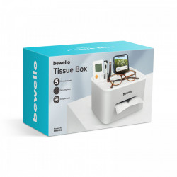 Bewello - Suport-dozator pentru batiste şi şerveţele de hârtie - alb - 205 x 160 x 120 mm - Img 3