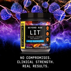Beyond Raw Lit V2 Pre-workout With Crisp Blue Raspberry Flavor, Pre-workout Cu Aroma De Zmeura Albastra, 479.7 G - Img 10