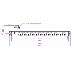 BM IT PDU power strip 12x sockets 1,5U