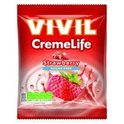 Bomboane cremoase Vivil Creme Life Capsuni fara zahar - 60 g